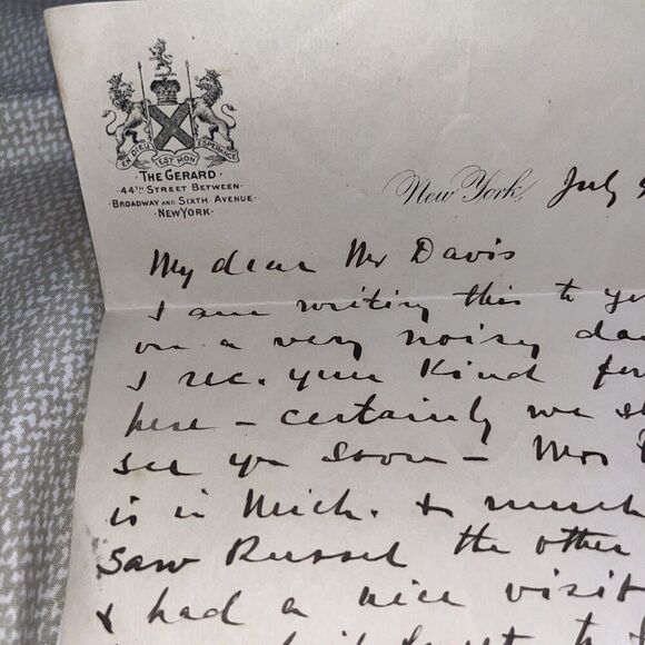 2 Letters Dr Carl Perin Palm Reader Clairvoyant Read Pope Hotel Gerard New York - Picture 5 of 5